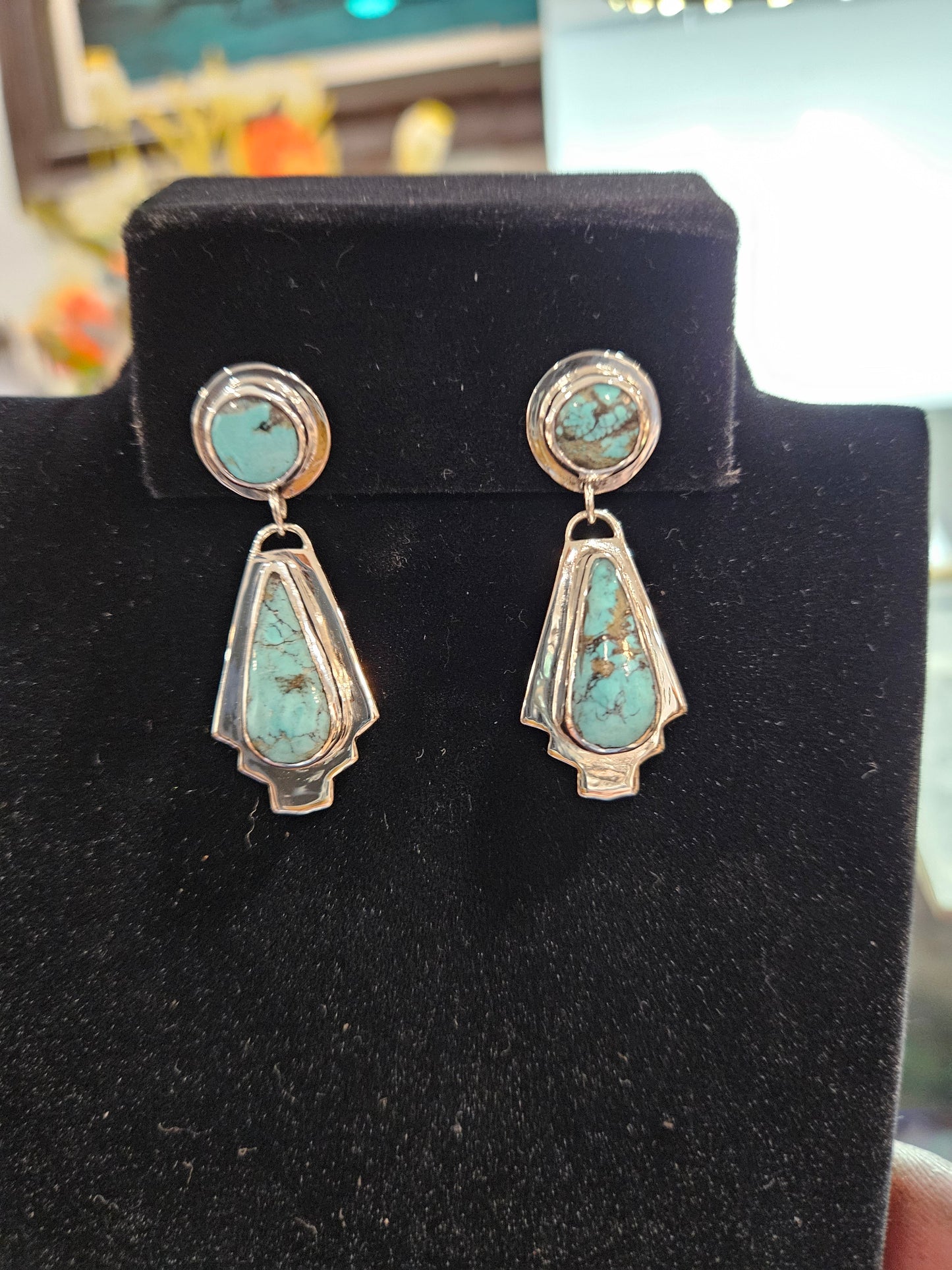 Sand Hills turquoise and sterling silver drops