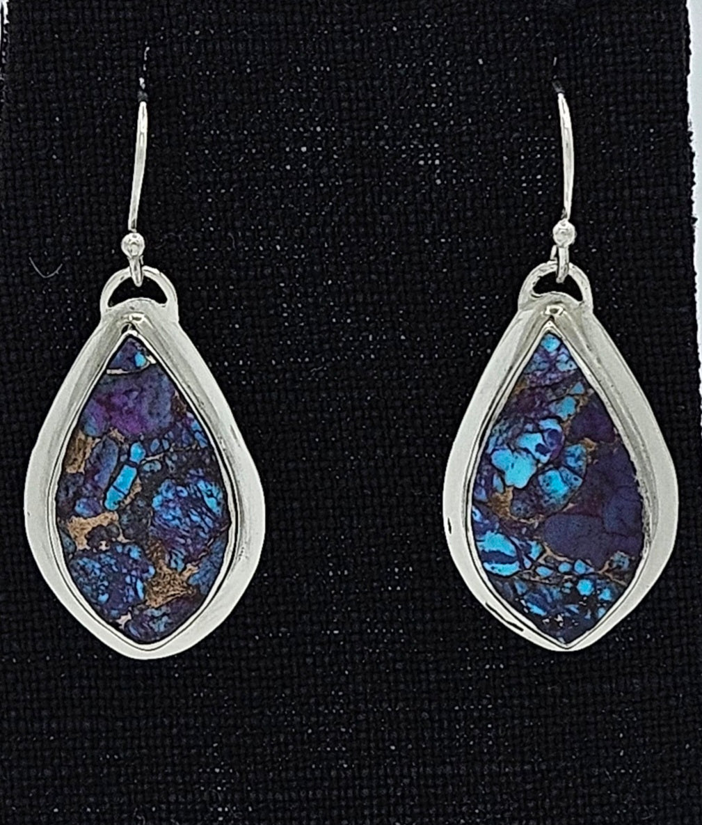 Sterling silver and mojave turquoise post set earrings