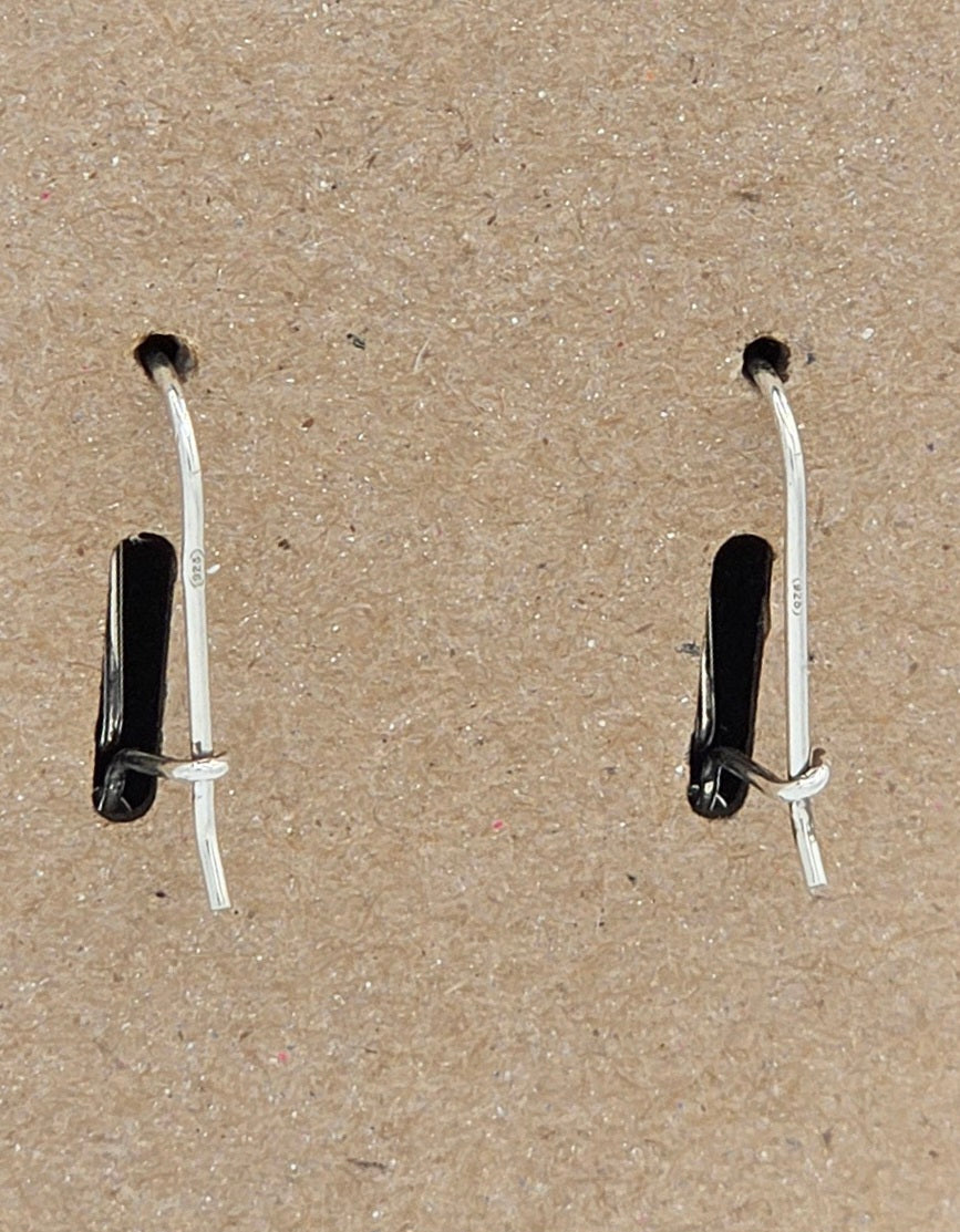 Sterling stamped wheat coin drop earrings on kidney wire